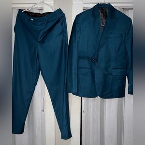 TEAL STRAP SUIT BOTTOMS SIZE 32 JACKET SIZE 36